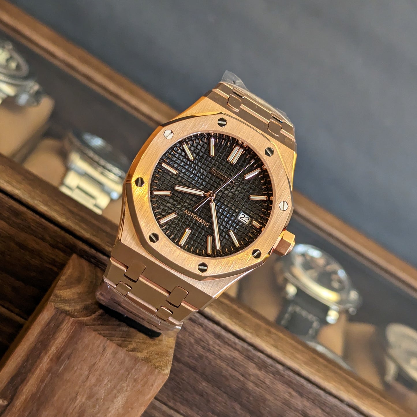 SeikOak Homage in Rose Gold - PS Watch Mods