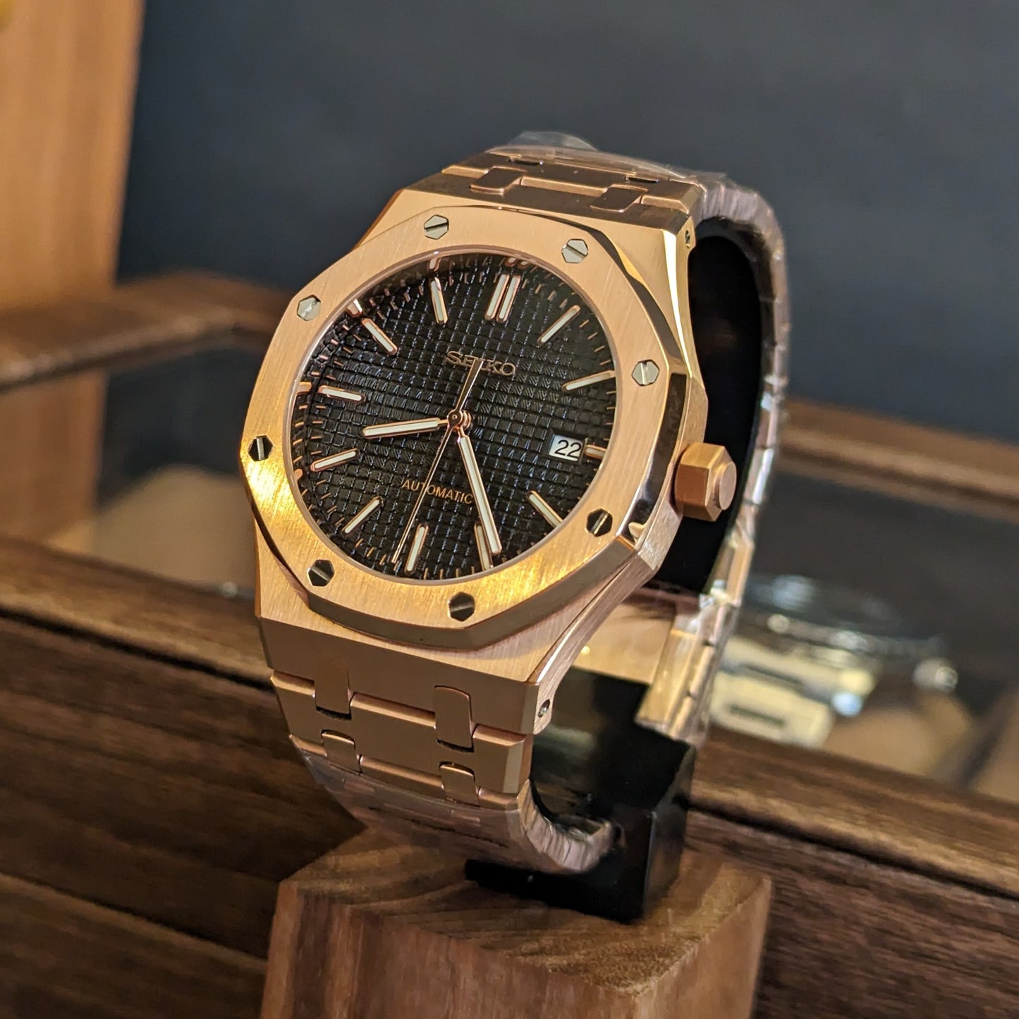 SeikOak Homage in Rose Gold - PS Watch Mods