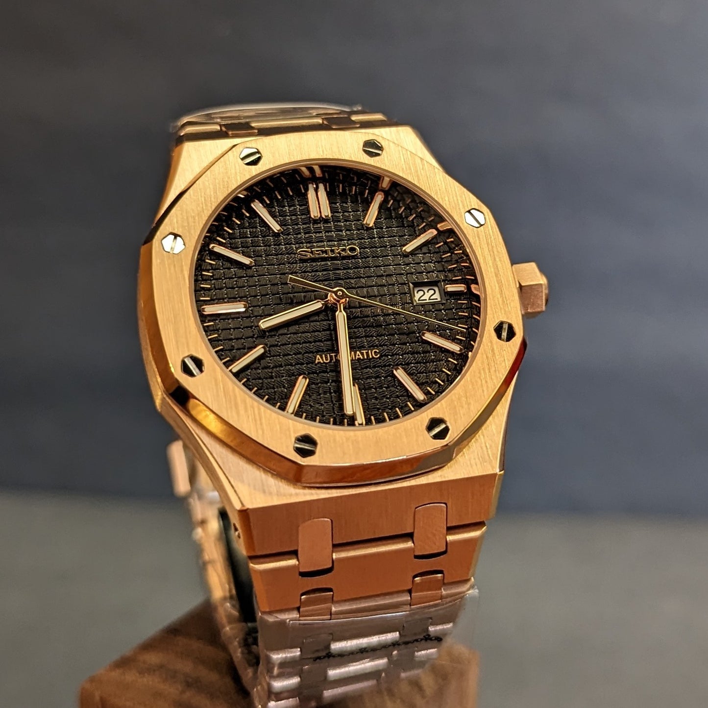 SeikOak Homage in Rose Gold - PS Watch Mods