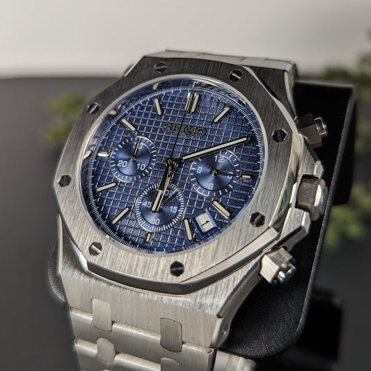 SeikOak Blue Chrono | Royal Oak-Inspired VK63 Chronograph