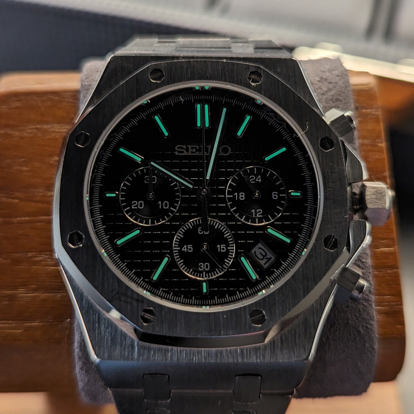 SeikOak Black Chrono - PS Watch Mods