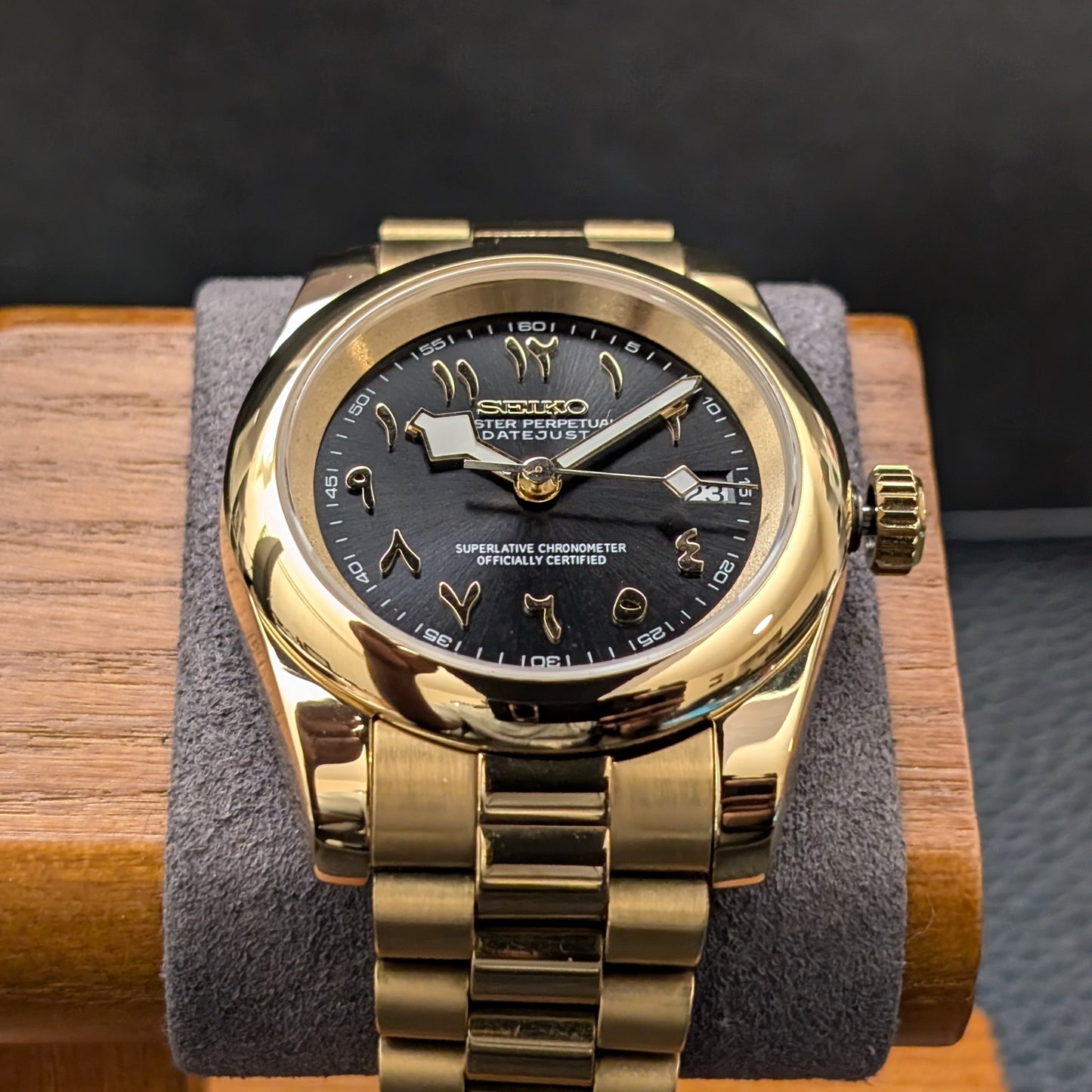 DateJust Arabic numeral Seiko Mod - PS Watch Mods