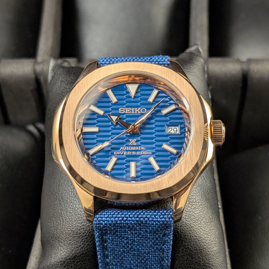 SeikoNaut Blue Wave Rose Gold | Canvas Strap