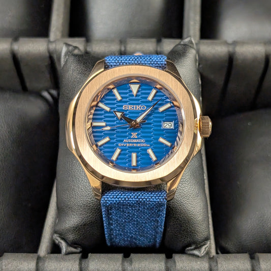 SeikoNaut Blue Wave Rose Gold | Canvas Strap