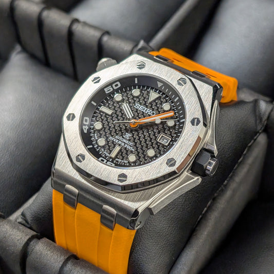 SeikOak Offshore Diver Sunburst orange Custom