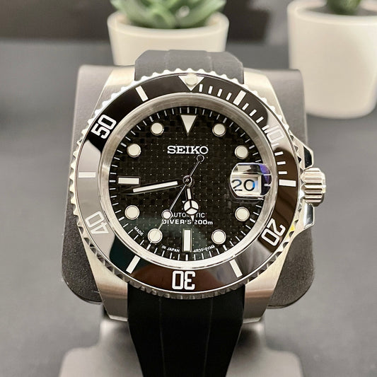 Carbon Fibre Subby Seiko Mod - PS Watch Mods