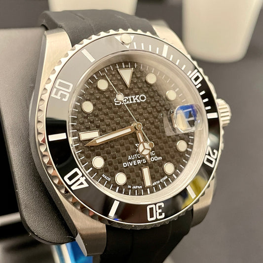 Carbon Fibre Subby Seiko Mod - PS Watch Mods