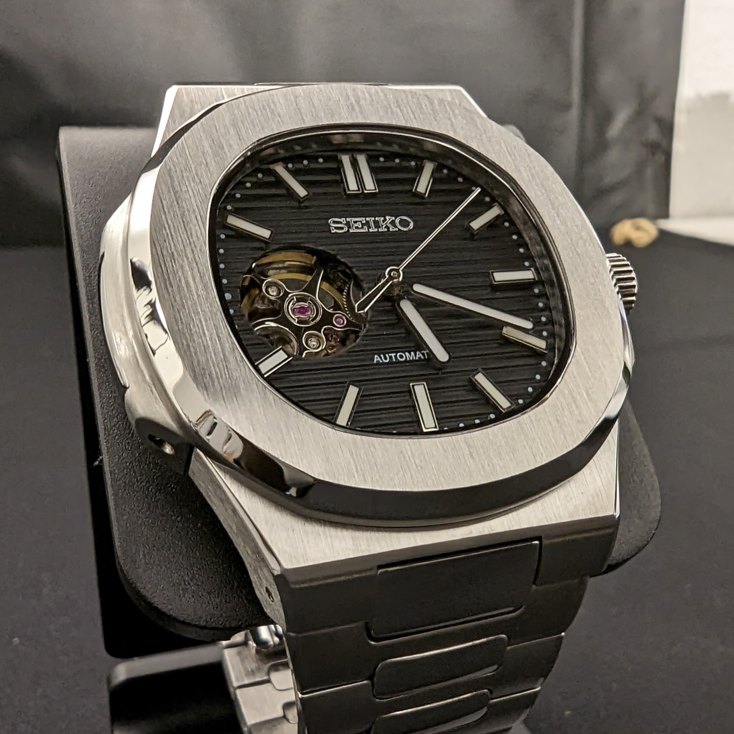 Custom SEIKO NH38 Nautilus Style Mens Automatic Watch NH35 PS Watch Mods custom-seiko-nh38-nautilus-style-mens-automatic-watch-nh35-ps-watch-mods