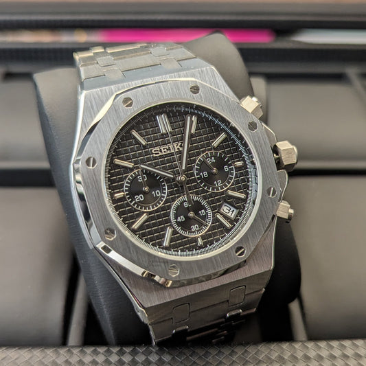 SeikOak Black Chrono - PS Watch Mods