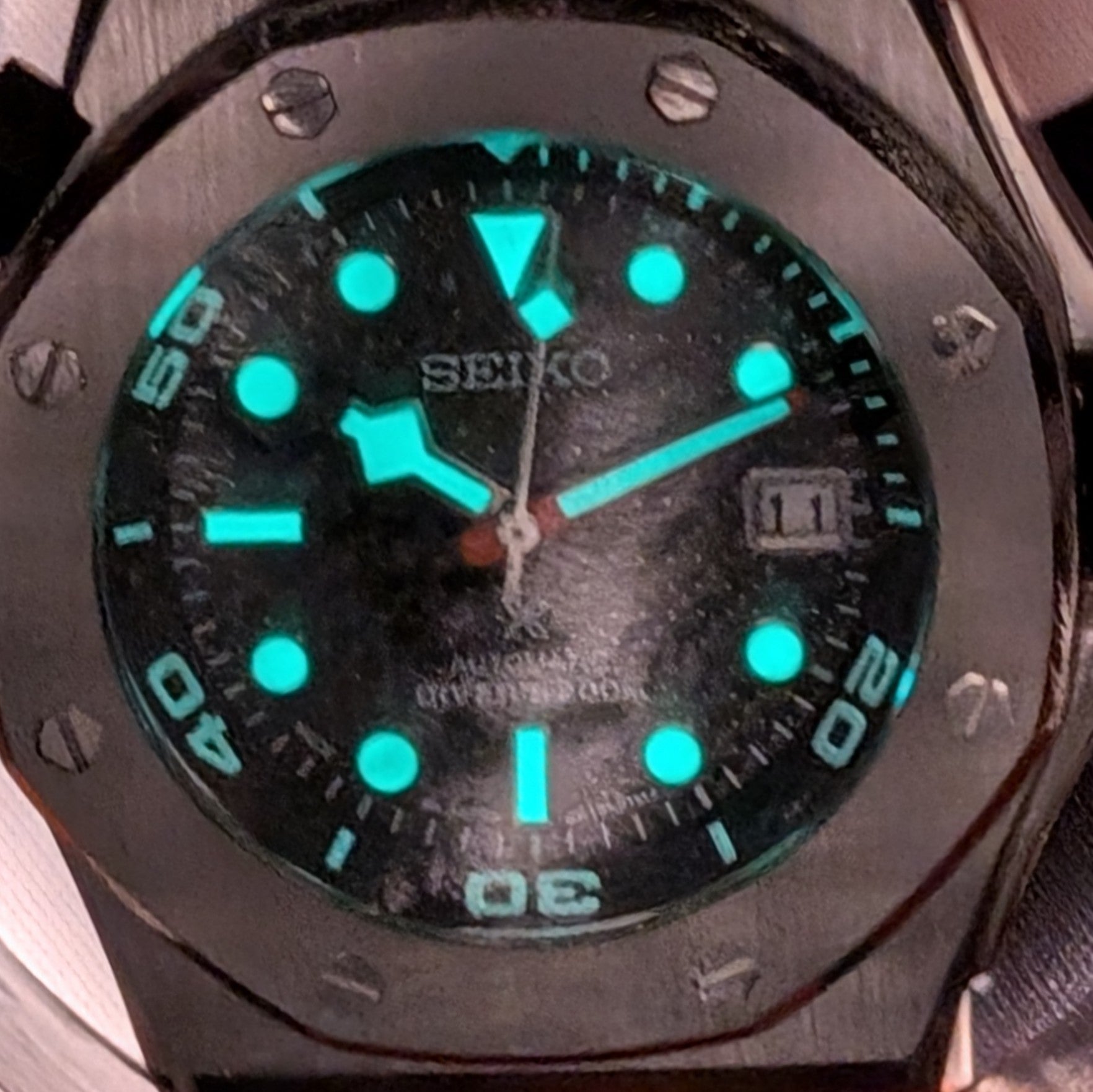 SeikOak Offshore Diver Sunburst orange Custom - PS Watch Mods