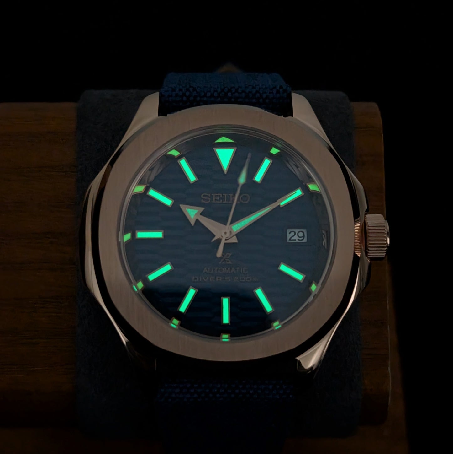 SeikoNaut Blue Wave Rose Gold | Canvas Strap