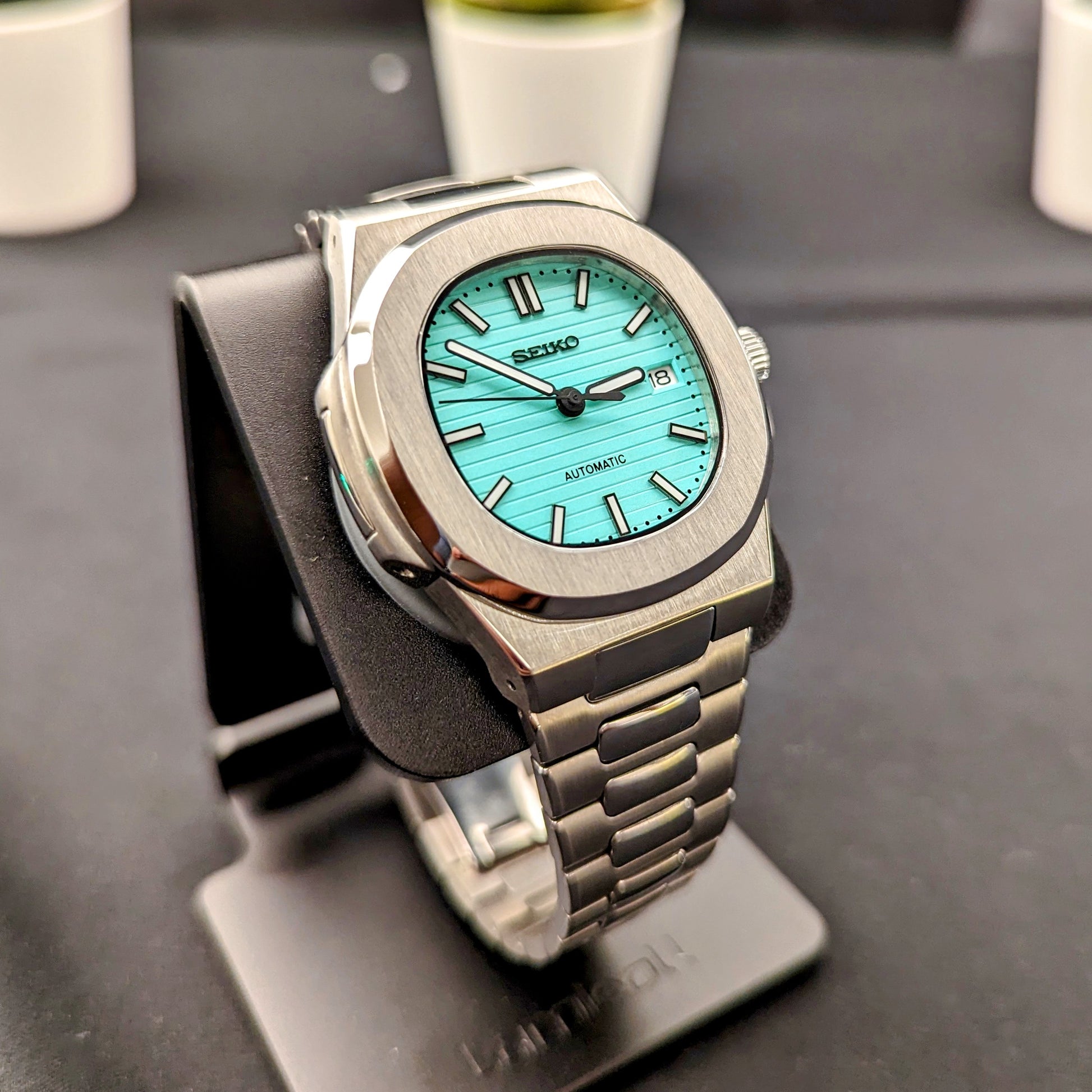 Custom SEIKO NH35 Nautilus Tiffany Style Automatic Watch NH35 – PS Mods